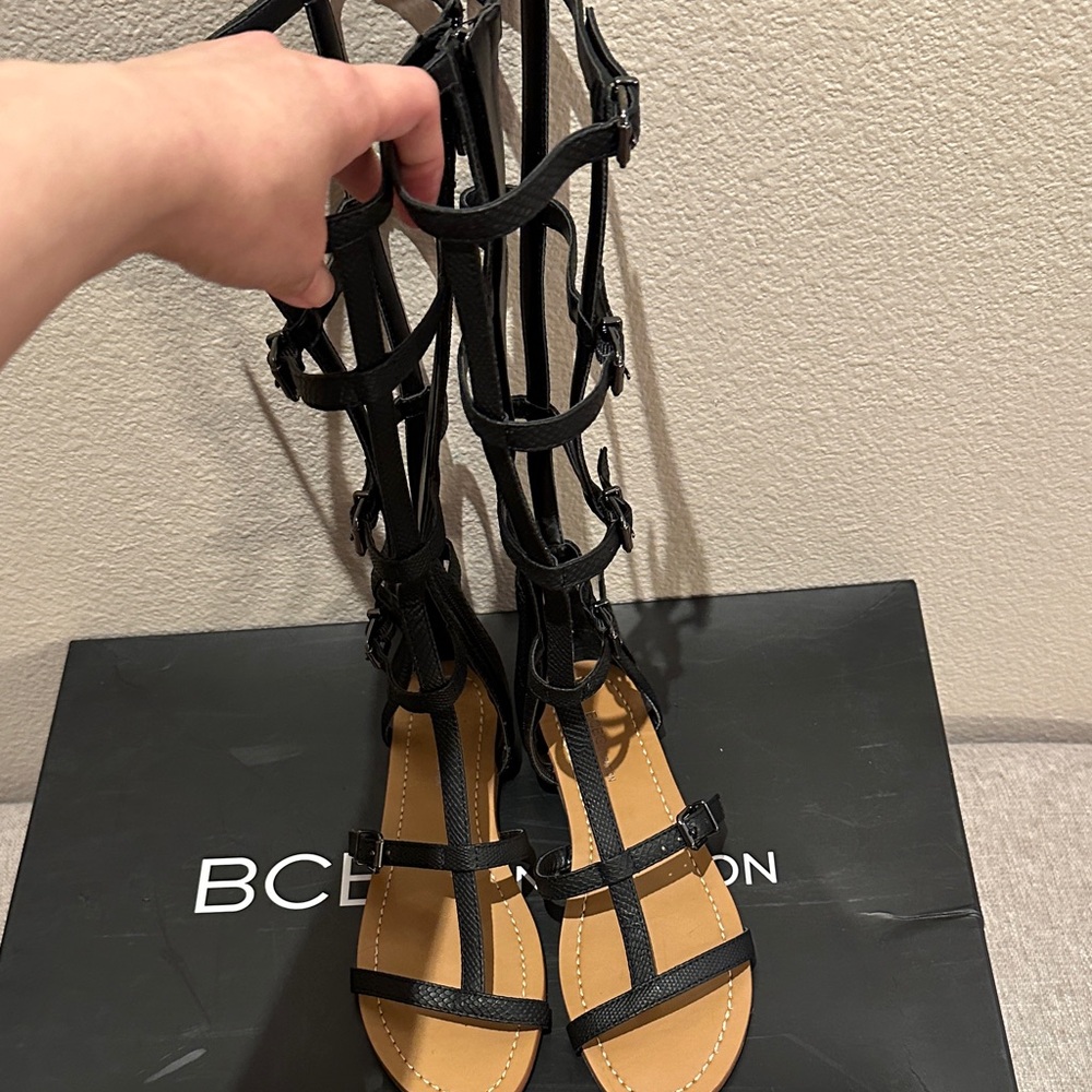 BCBGMaxAzria Black Strappy Sandals